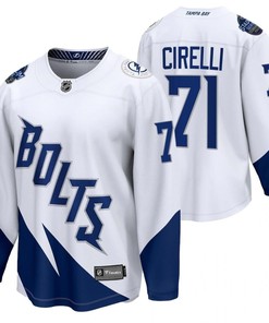 Tampa Bay Lightning 71 Anthony Cirelli 2022 Stadium Series White Jersey Jersey
