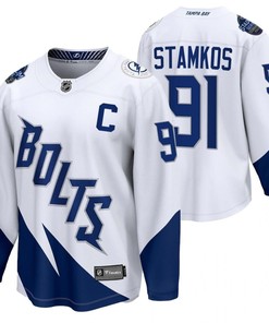 Tampa Bay Lightning 91 Steven Stamkos 2022 Stadium Series White Jersey Jersey