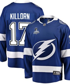 Tampa Bay Lightning Alex Killorn 17 Home 2022 Stanley Cup Playoffs Breakaway Men Jersey - Blue