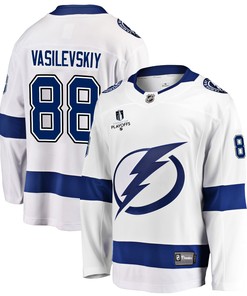 Tampa Bay Lightning Andrei Vasilevskiy 88 Away 2022 Stanley Cup Playoffs Breakaway Men Jersey - White