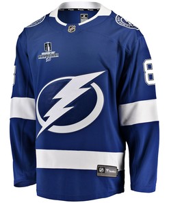 Tampa Bay Lightning Andrei Vasilevskiy 88 Home 2022 Stanley Cup Champions Breakaway Men Jersey - Blue