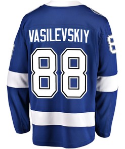 Tampa Bay Lightning Andrei Vasilevskiy 88 Home 2022 Stanley Cup Champions Breakaway Men Jersey - Blue