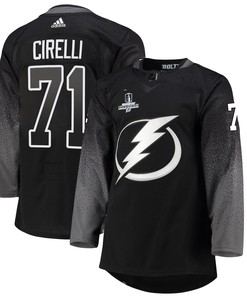 Tampa Bay Lightning Anthony Cirelli 71 Alternate 2022 Stanley Cup Champions Breakaway Men Jersey - Black