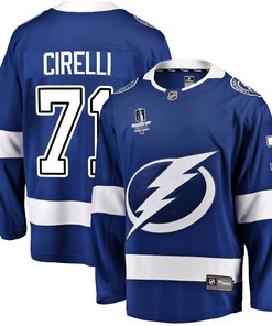 Tampa Bay Lightning Anthony Cirelli 71 Away 2022 Stanley Cup Final Breakaway Men Jersey - White
