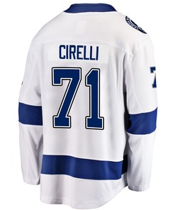 Tampa Bay Lightning Anthony Cirelli 71 Away 2022 Stanley Cup Playoffs Breakaway Men Jersey - White
