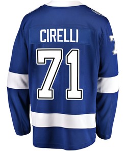 Tampa Bay Lightning Anthony Cirelli 71 Home 2022 Stanley Cup Playoffs Breakaway Men Jersey - Blue