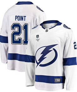 Tampa Bay Lightning Brayden Point 21 Away 2022 Stanley Cup Final Breakaway Men Jersey - White