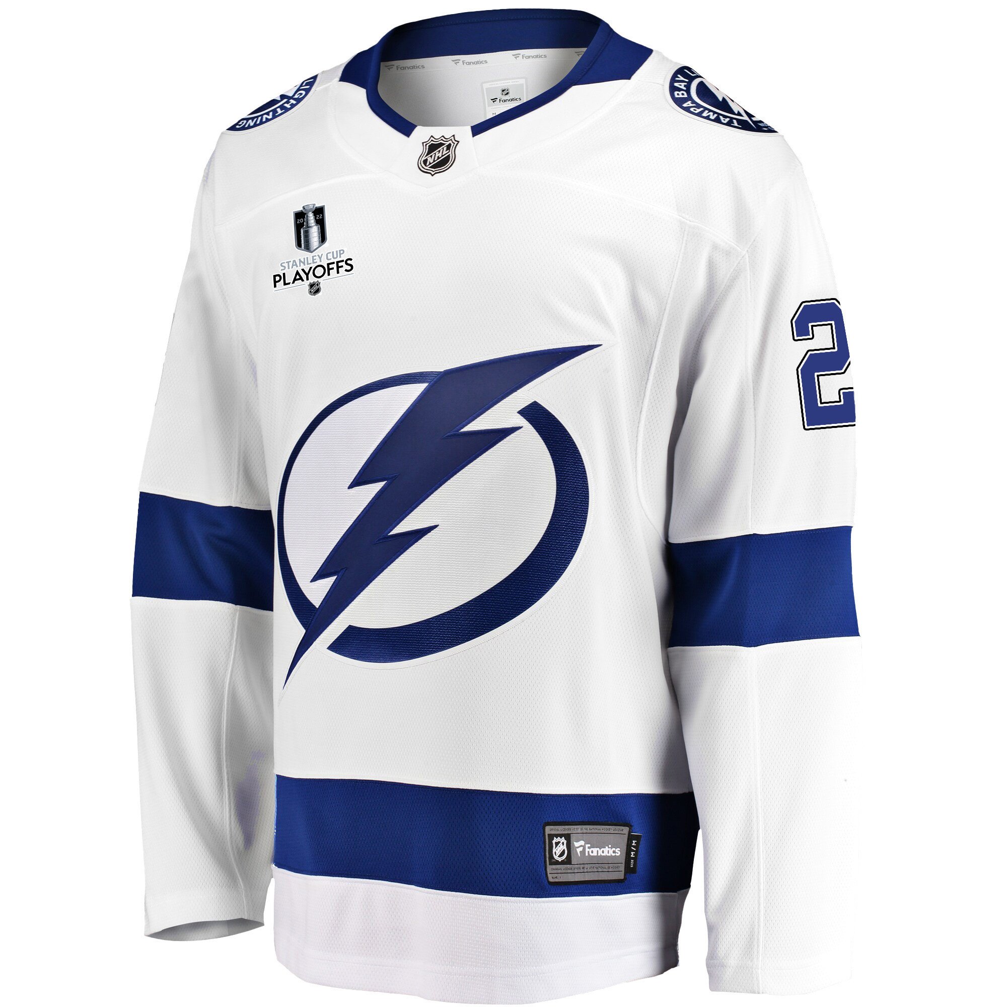 Tampa Bay Lightning Brayden Point 21 Away 2022 Stanley Cup Playoffs Breakaway Men Jersey - White