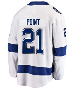 Tampa Bay Lightning Brayden Point 21 Away 2022 Stanley Cup Playoffs Breakaway Men Jersey - White