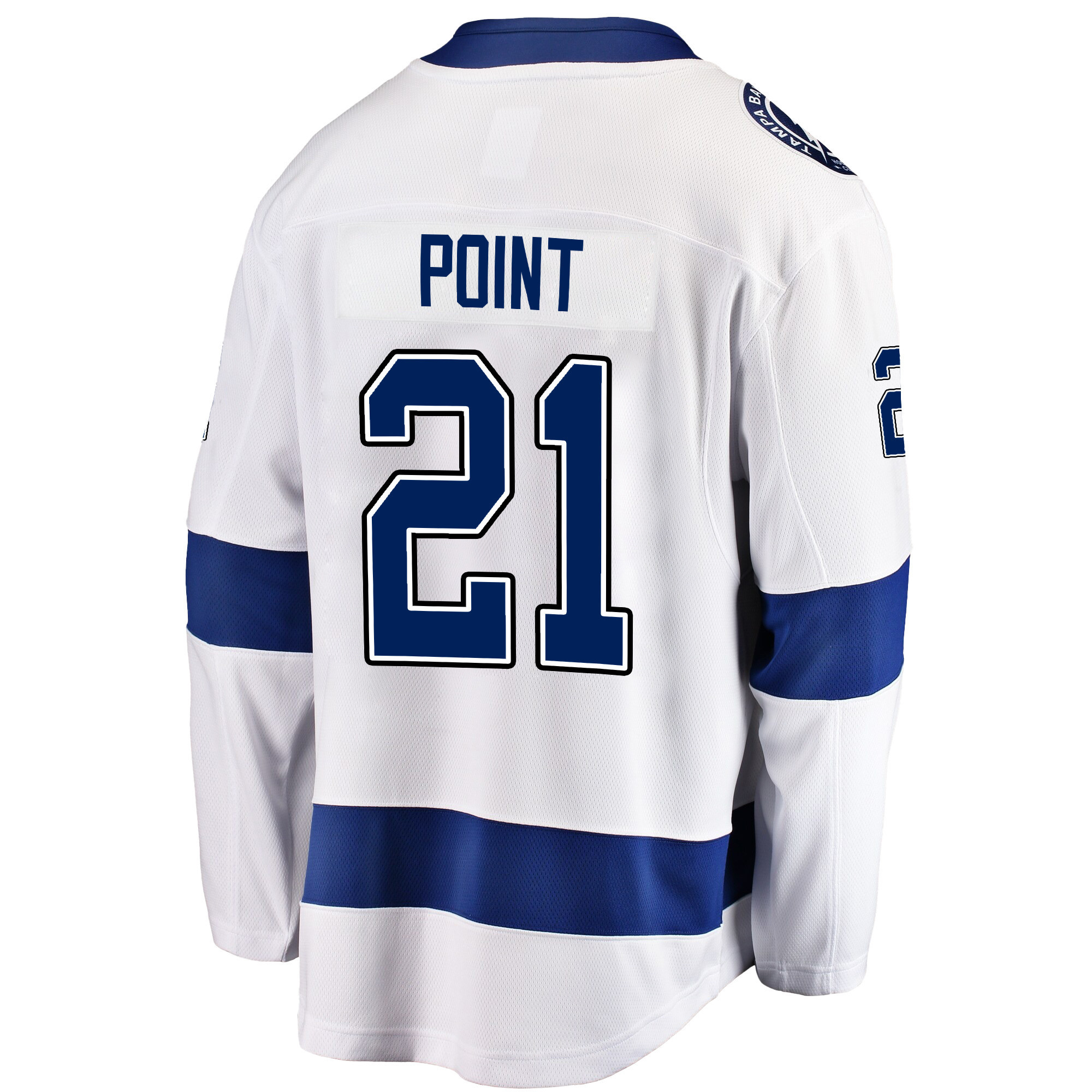 Tampa Bay Lightning Brayden Point 21 Away 2022 Stanley Cup Playoffs Breakaway Men Jersey - White