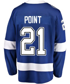 Tampa Bay Lightning Brayden Point 21 Home 2022 Stanley Cup Champions Breakaway Men Jersey - Blue