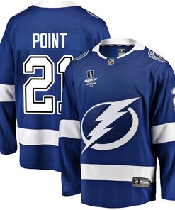 Tampa Bay Lightning Brayden Point 21 Home 2022 Stanley Cup Final Breakaway Men Jersey - Blue