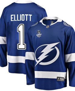 Tampa Bay Lightning Brian Elliott 1 Away 2022 Stanley Cup Final Breakaway Men Jersey - White