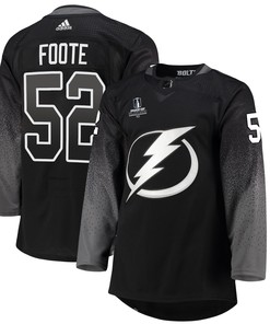 Tampa Bay Lightning Callan Foote 52 Alternate 2022 Stanley Cup Playoffs Breakaway Men Jersey - Black