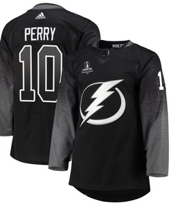 Tampa Bay Lightning Corey Perry 10 Alternate 2022 Stanley Cup Playoffs Breakaway Men Jersey - Black