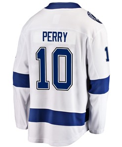 Tampa Bay Lightning Corey Perry 10 Away 2022 Stanley Cup Champions Breakaway Men Jersey - White