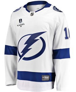Tampa Bay Lightning Corey Perry 10 Away 2022 Stanley Cup Playoffs Breakaway Men Jersey - White