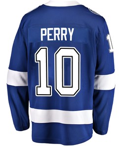 Tampa Bay Lightning Corey Perry 10 Home 2022 Stanley Cup Playoffs Breakaway Men Jersey - Blue