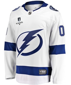 Tampa Bay Lightning Custom Away 2022 Stanley Cup Playoffs Breakaway Men Jersey - White