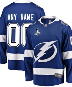 Tampa Bay Lightning Custom Home 2022 Stanley Cup Playoffs Breakaway Men Jersey - Blue