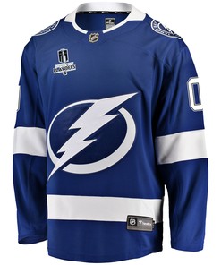 Tampa Bay Lightning Custom Home 2022 Stanley Cup Playoffs Breakaway Men Jersey - Blue