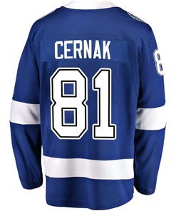 Tampa Bay Lightning Erik Cernak 81 Home 2022 Stanley Cup Champions Breakaway Men Jersey - Blue