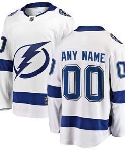 Tampa Bay Lightning Fanatics Branded Away Breakaway Custom Jersey - White Custom Jerseys Nhl