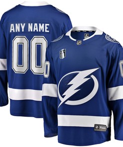 Tampa Bay Lightning Fanatics Branded Home 2022 Stanley Cup Final Breakaway Custom Jersey - Blue Custom Jerseys Nhl