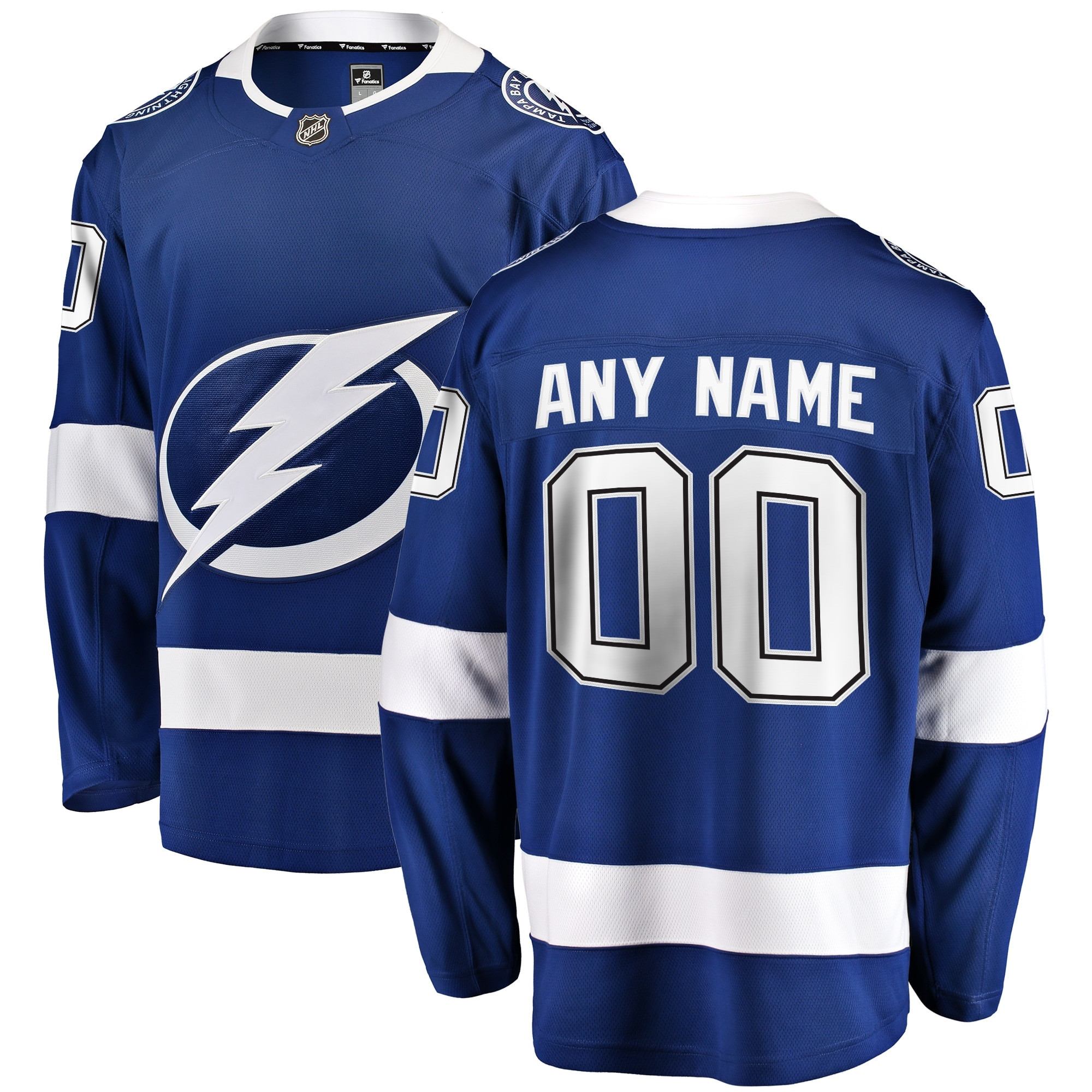 Tampa Bay Lightning Fanatics Branded Home Breakaway Custom Jersey Blue Custom Jerseys Nhl