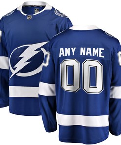 Tampa Bay Lightning Fanatics Branded Home Breakaway Custom Jersey Blue Custom Jerseys Nhl