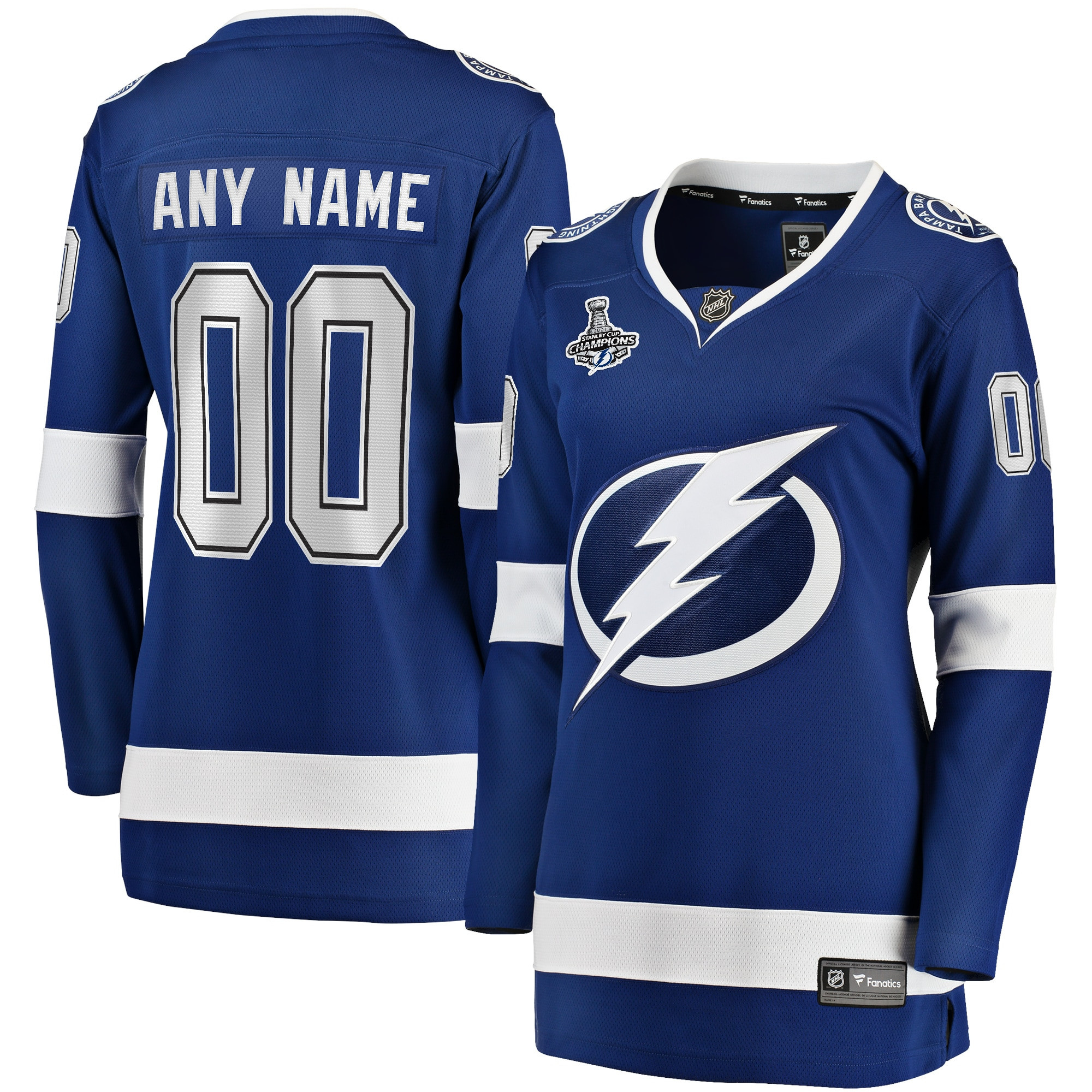 Tampa Bay Lightning Fanatics Branded Womens 2021 Stanley Cup Champions Home Breakaway Custom Jersey - Blue Custom Jerseys Nhl