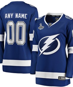 Tampa Bay Lightning Fanatics Branded Womens 2021 Stanley Cup Champions Home Breakaway Custom Jersey - Blue Custom Jerseys Nhl