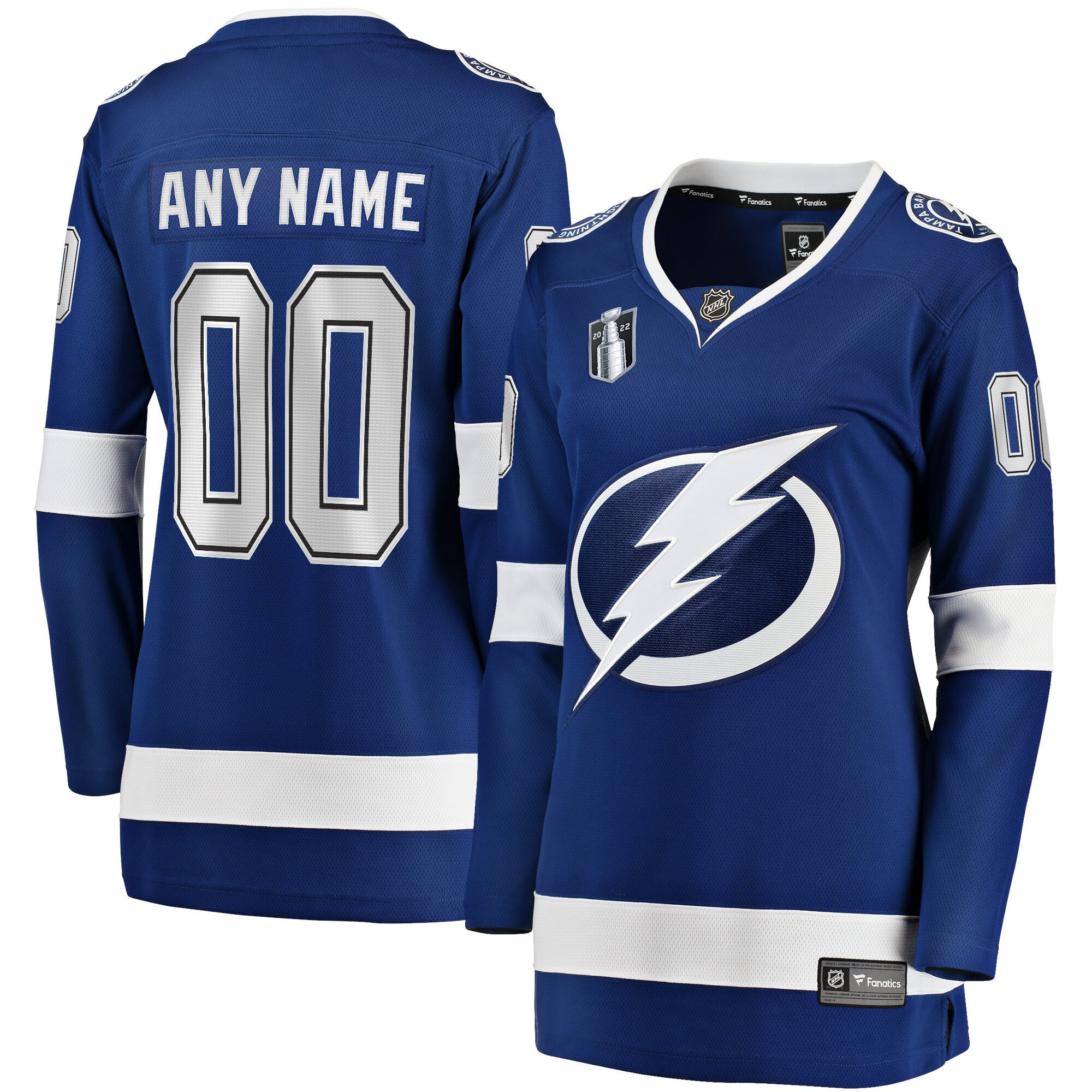 Tampa Bay Lightning Fanatics Branded Womens Home 2022 Stanley Cup Final Breakaway Custom Jersey - Blue Custom Jerseys Nhl