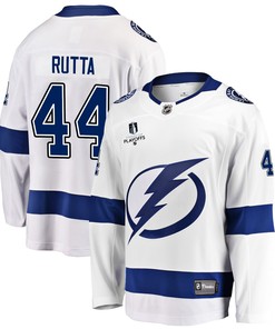 Tampa Bay Lightning Jan Rutta 44 Away 2022 Stanley Cup Playoffs Breakaway Men Jersey - White