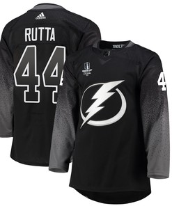 Tampa Bay Lightning Jan Rutta 44 alternate 2022 Stanley Cup Final Breakaway Men Jersey - black