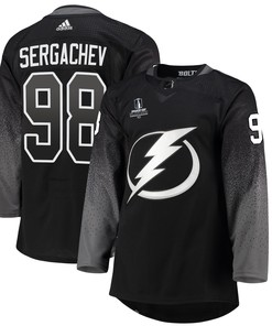Tampa Bay Lightning Mikhail Sergachev 98 Alternate 2022 Stanley Cup Playoffs Breakaway Men Jersey - Black