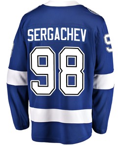 Tampa Bay Lightning Mikhail Sergachev 98 Home 2022 Stanley Cup Champions Breakaway Men Jersey - Blue
