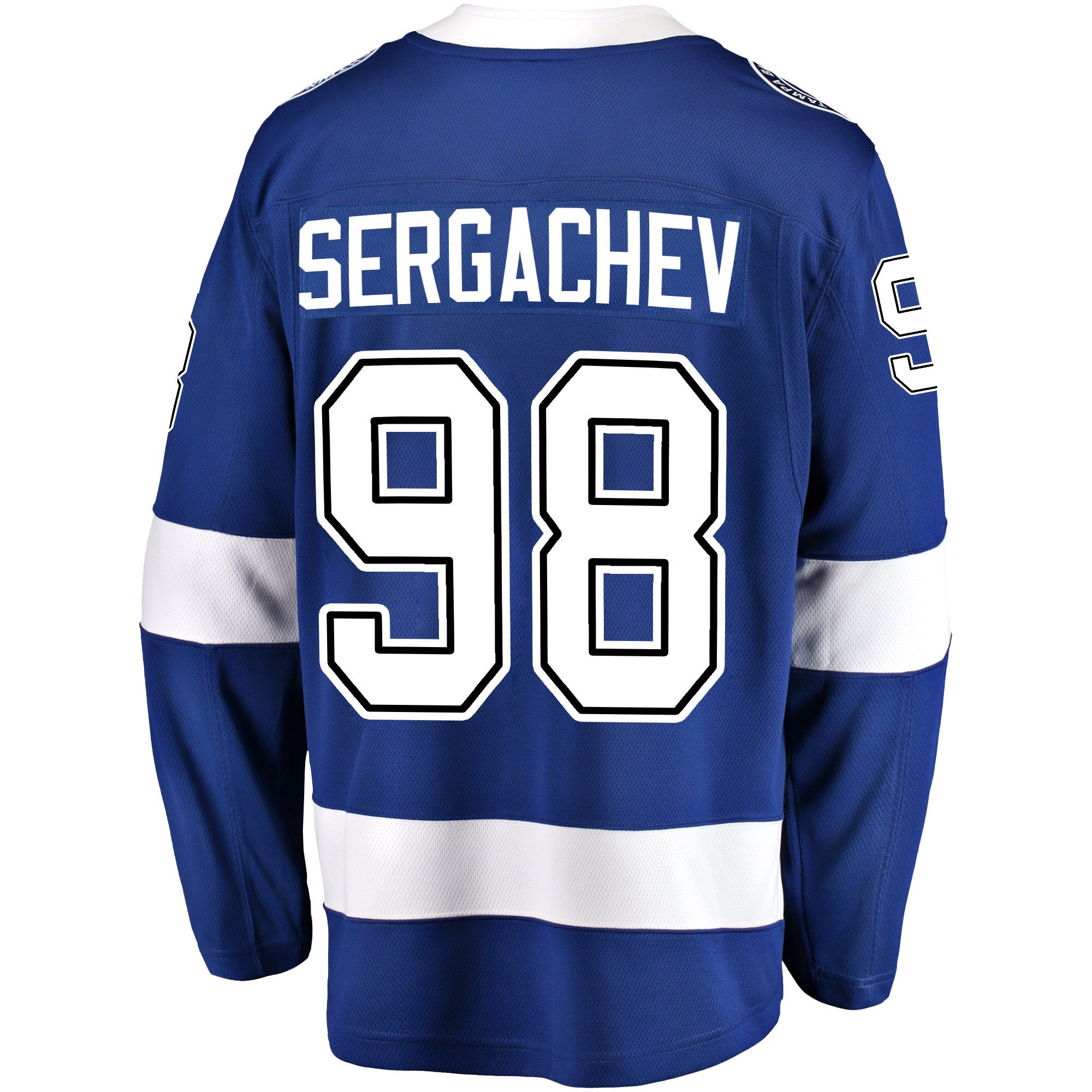 Tampa Bay Lightning Mikhail Sergachev 98 Home 2022 Stanley Cup Champions Breakaway Men Jersey - Blue