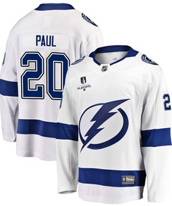 Tampa Bay Lightning Nick Paul 20 Away 2022 Stanley Cup Playoffs Breakaway Men Jersey - White