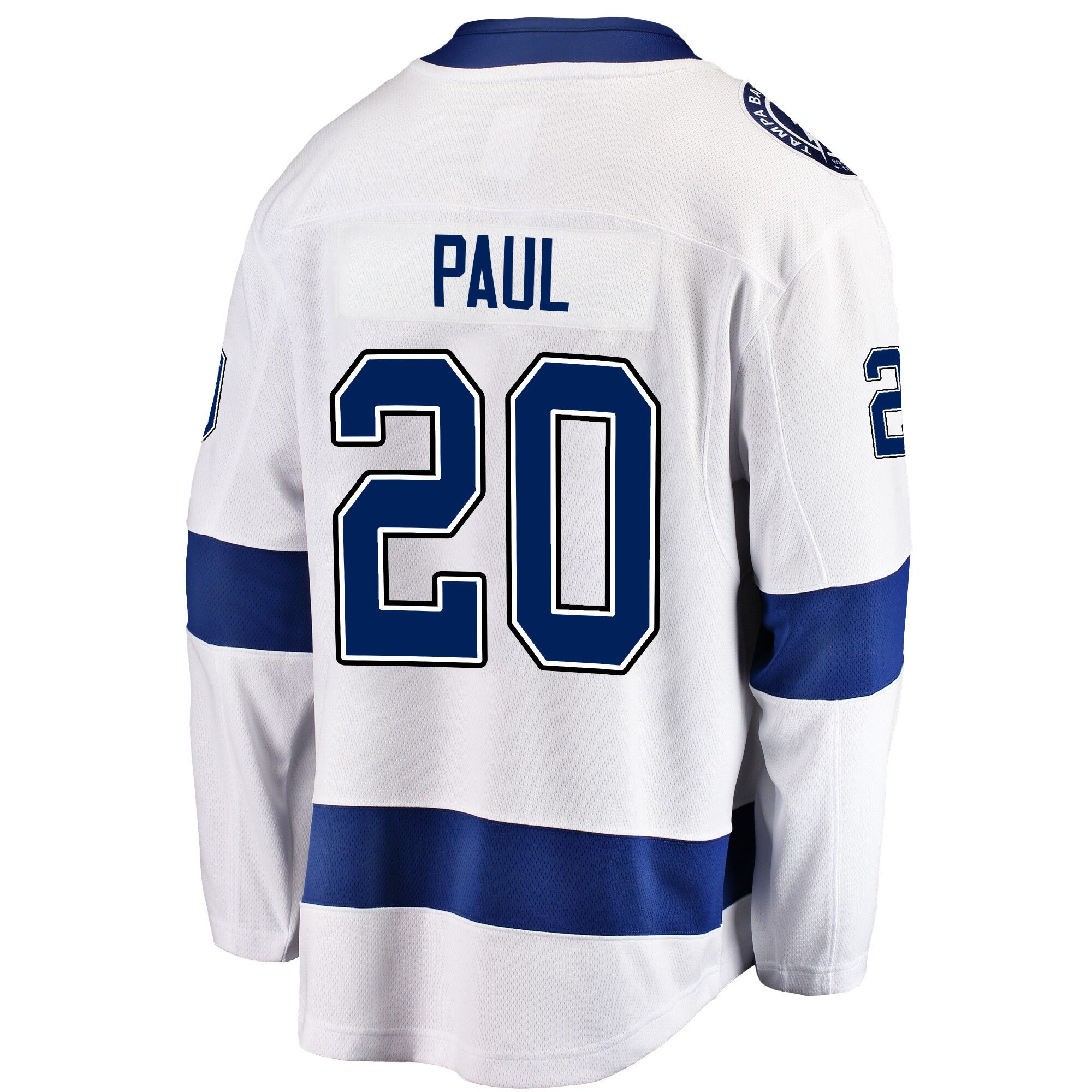 Tampa Bay Lightning Nick Paul 20 Away 2022 Stanley Cup Playoffs Breakaway Men Jersey - White