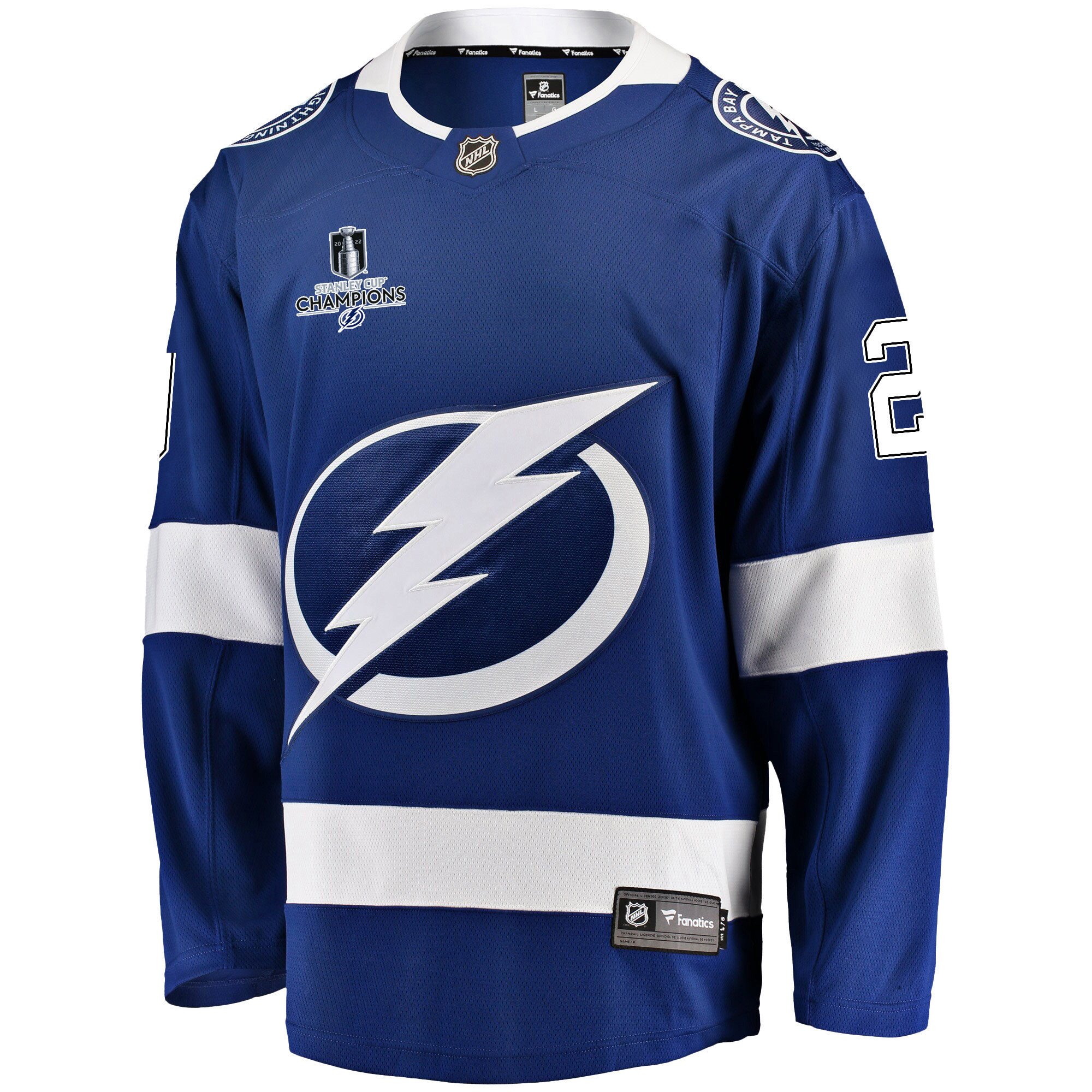 Tampa Bay Lightning Nick Paul 20 Home 2022 Stanley Cup Champions Breakaway Men Jersey - Blue