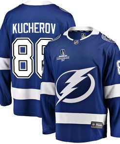 Tampa Bay Lightning Nikita Kucherov 86 Home 2022 Stanley Cup Champions Breakaway Men Jersey - Blue