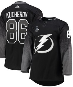 Tampa Bay Lightning Nikita Kucherov 86 alternate 2022 Stanley Cup Final Breakaway Men Jersey - black