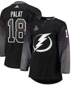 Tampa Bay Lightning Ondrej Palat 18 Alternate 2022 Stanley Cup Playoffs Breakaway Men Jersey - Black