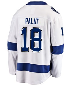 Tampa Bay Lightning Ondrej Palat 18 Away 2022 Stanley Cup Champions Breakaway Men Jersey - White