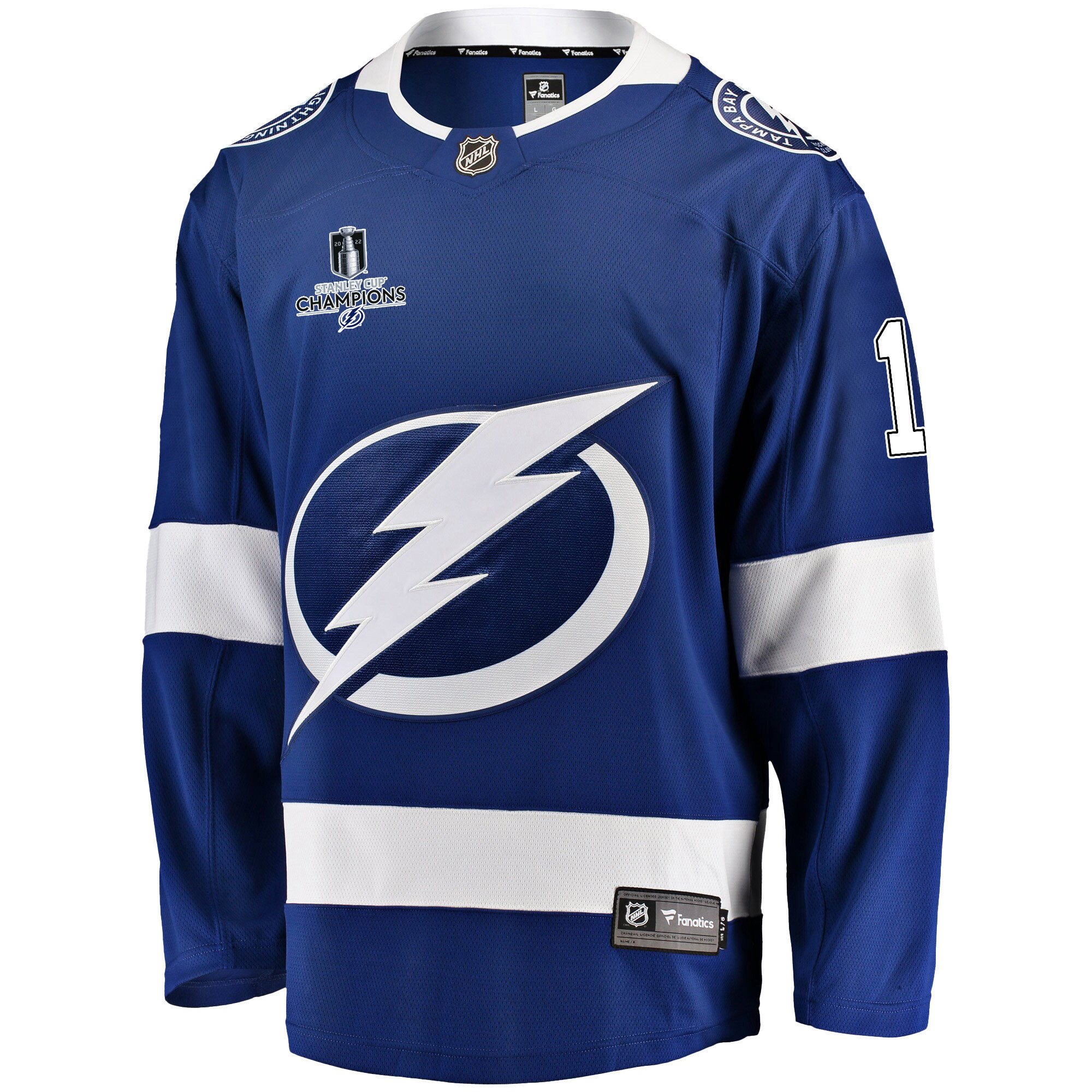 Tampa Bay Lightning Ondrej Palat 18 Home 2022 Stanley Cup Champions Breakaway Men Jersey - Blue