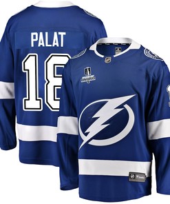 Tampa Bay Lightning Ondrej Palat 18 Home 2022 Stanley Cup Playoffs Breakaway Men Jersey - Blue