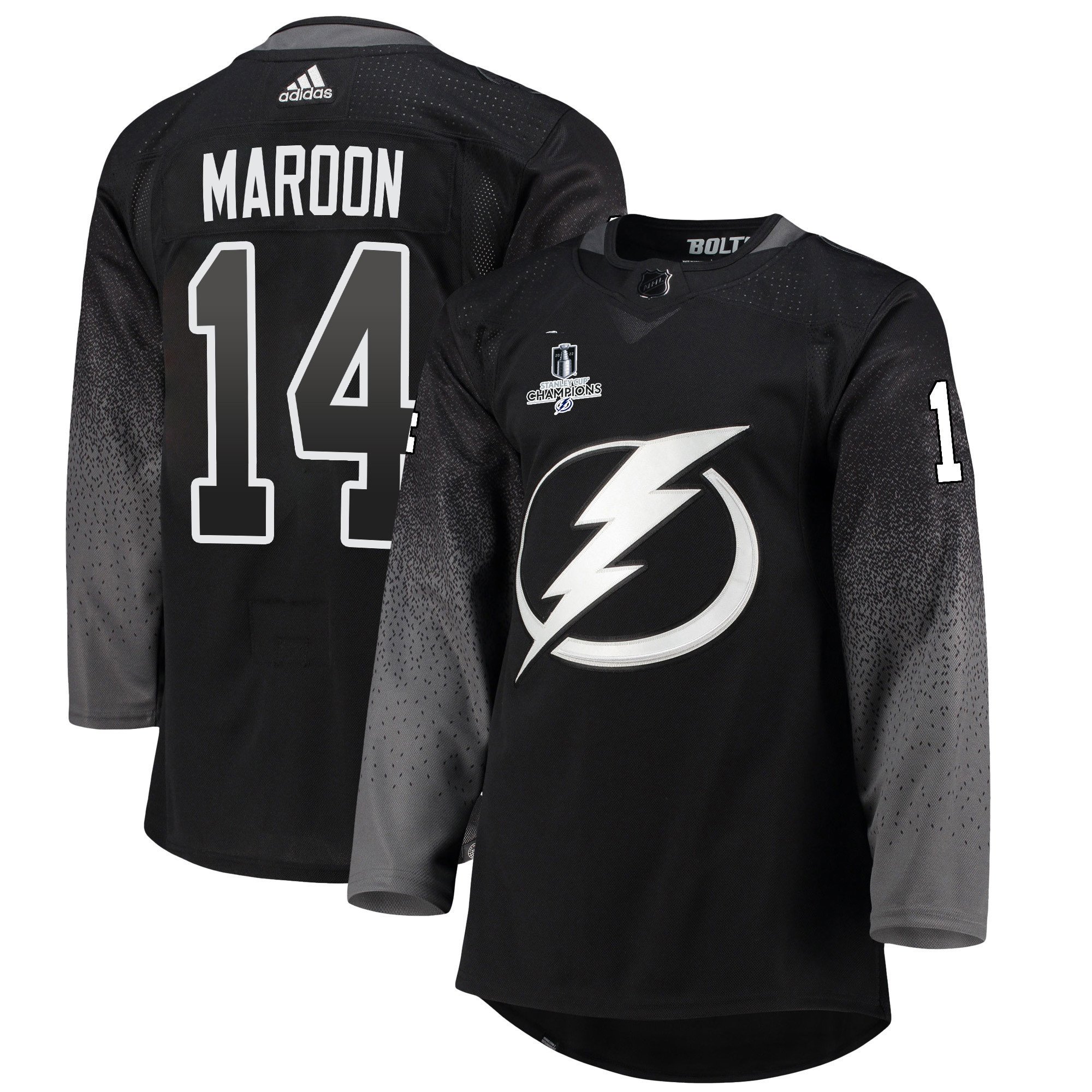 Tampa Bay Lightning Patrick Maroon 14 Alternate 2022 Stanley Cup Champions Breakaway Men Jersey - Black