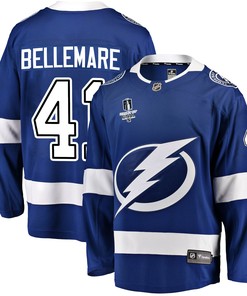 Tampa Bay Lightning Pierre-Edouard Bellemare 41 Home 2022 Stanley Cup Final Breakaway Men Jersey - Blue