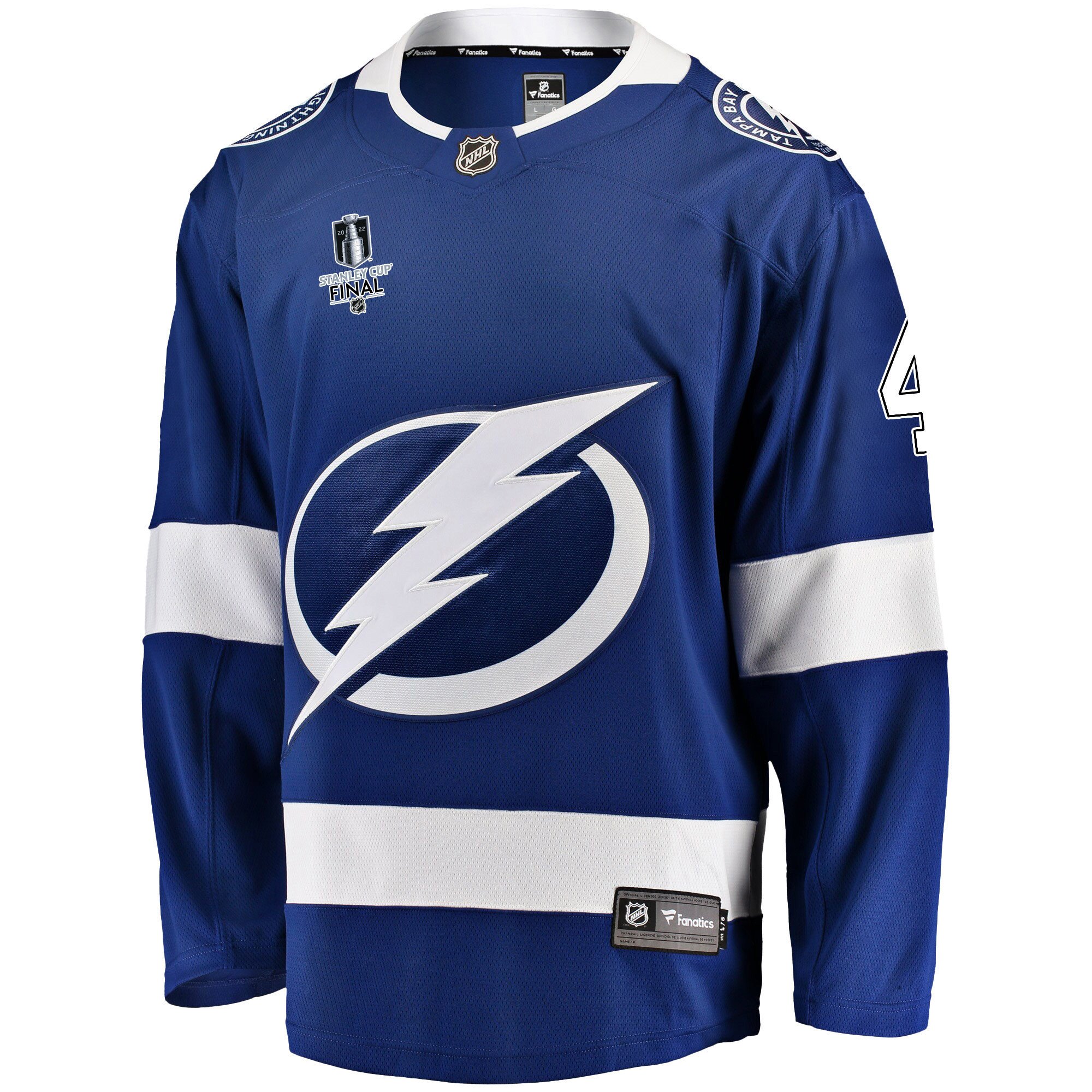Tampa Bay Lightning Pierre-Edouard Bellemare 41 Home 2022 Stanley Cup Final Breakaway Men Jersey - Blue